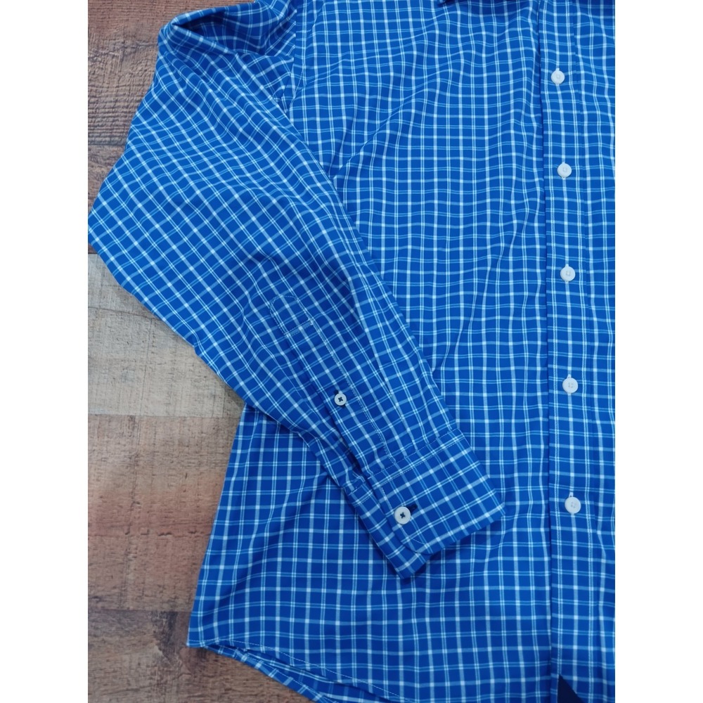Men's Untuckit XL Blue Plaid Long Sleeve Button up 2487 - Picture 3 of 11
